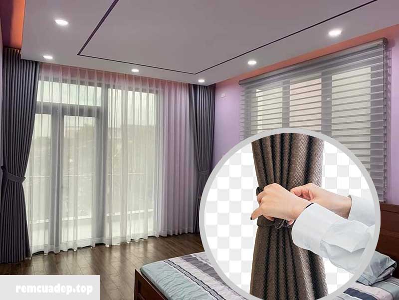 rèm kéo ngang phòng khách đẹp