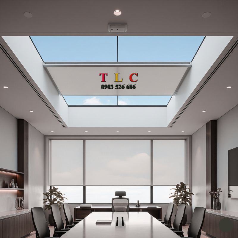 rèm giếng trời tự động trong văn phòng cao cấp